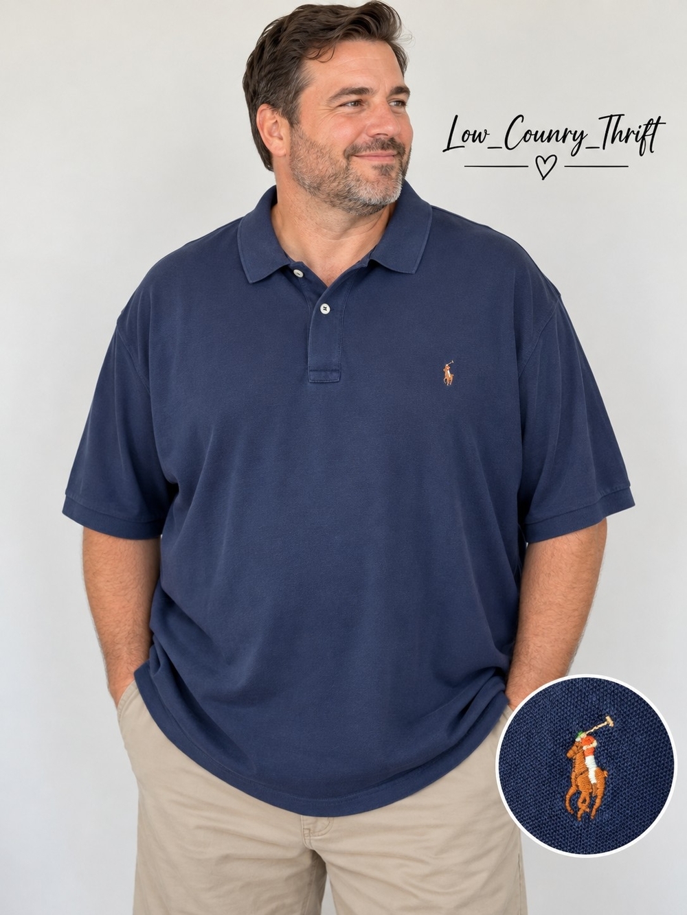 Polo Ralph Lauren Polo Shirt Men's 4XLT Navy Pima Cotton Short Sleeve